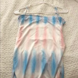 Open back red white and blue dress